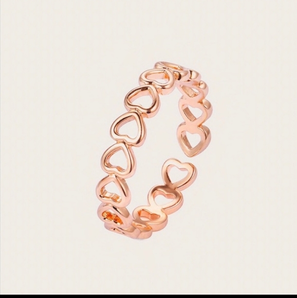 Rose Gold Trendy Adjustable Ring - Picture 2 of 4
